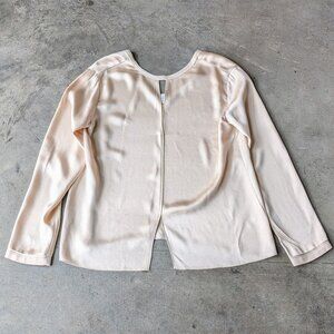 Forte Forte Beige Satin Long Sleeve Split Front Blouse Made in Italy size 6